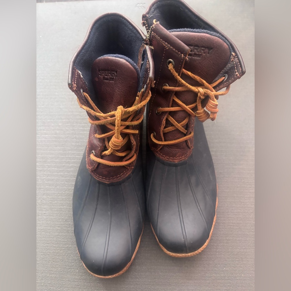 Sperry Navy and Brown Boots
